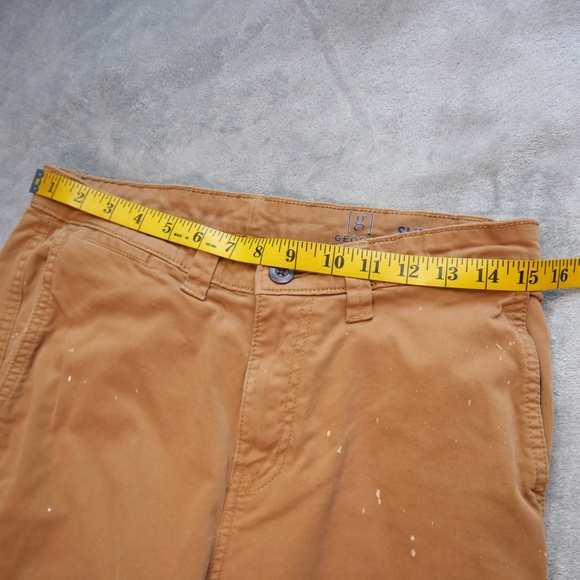 George Painters Pants Mens 30x31 Cognac Chino Trailblazer Brown Slim Straight - Picture 7 of 12